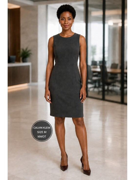 Calvin Klein Dresses & Skirts - New Without Tags | Calvin Klein | Sz M | Gray Dress